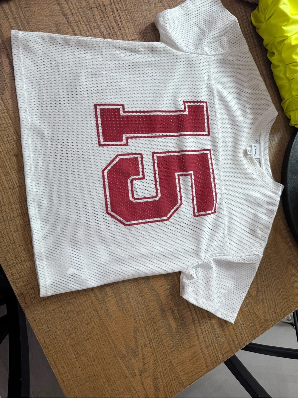 Art Class Girls White Mesh Football Jersey Top